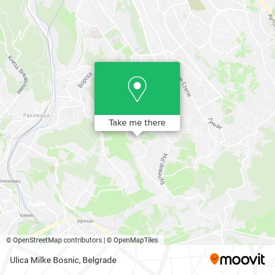 Ulica Milke Bosnic map