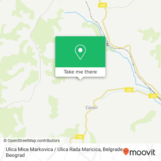 Ulica Mice Markovica / Ulica Rada Maricica map