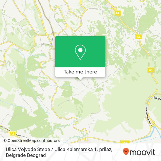 Ulica Vojvode Stepe / Ulica Kalemarska 1. prilaz map