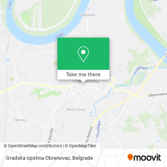 Gradska opstina Obrenovac map