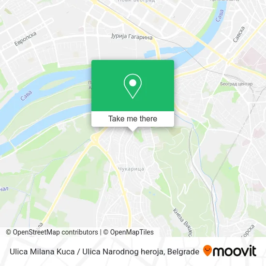 Ulica Milana Kuca / Ulica Narodnog heroja map