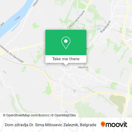 Dom zdravlja Dr. Sima Milosevic Zeleznik map