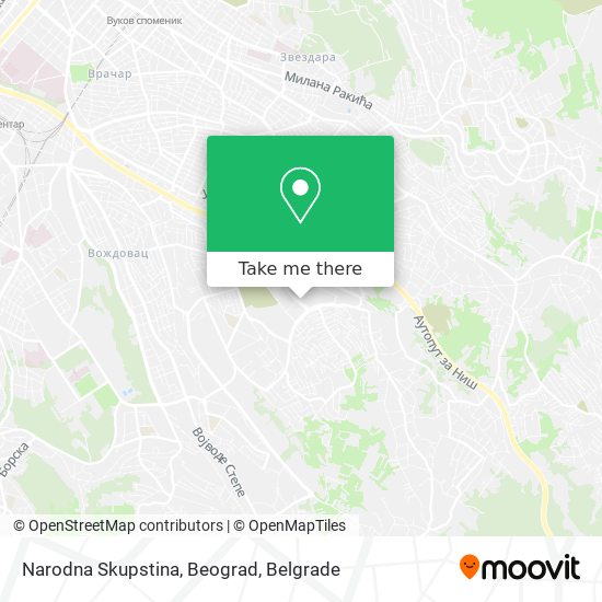 Narodna Skupstina, Beograd map