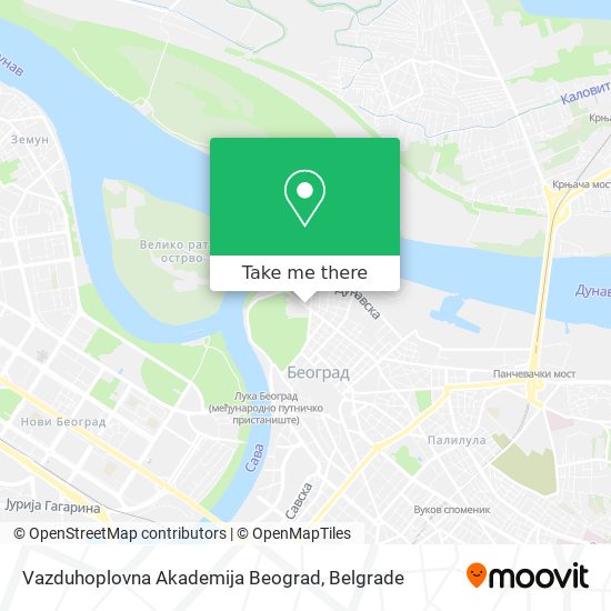 Vazduhoplovna Akademija Beograd map