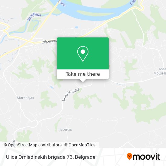 Ulica Omladinskih brigada 73 map