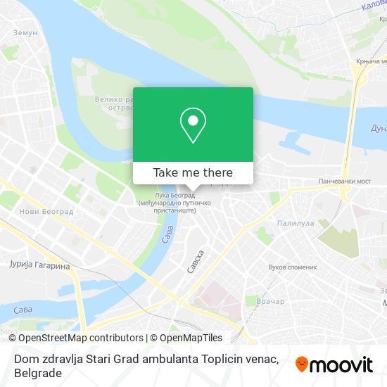 Dom zdravlja Stari Grad ambulanta Toplicin venac map