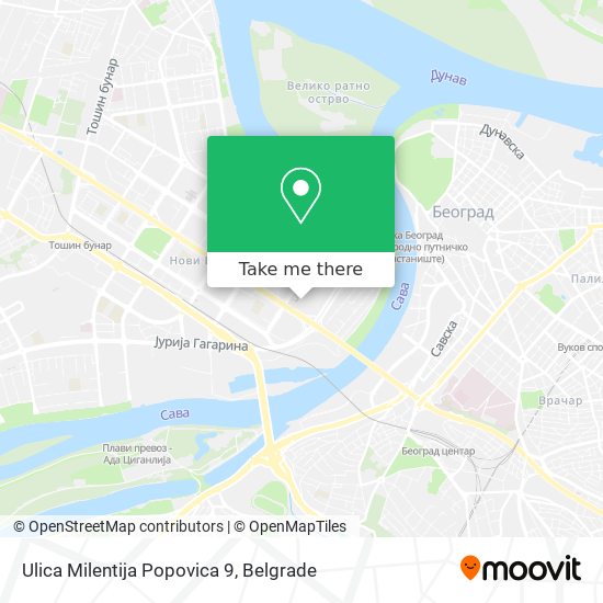 Ulica Milentija Popovica 9 map