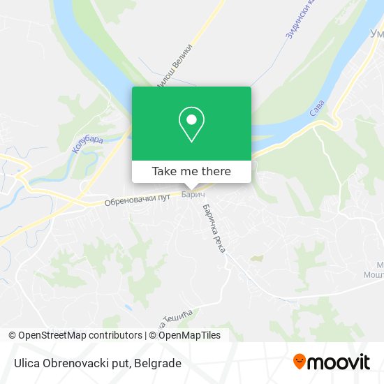 Ulica Obrenovacki put map