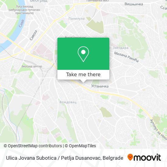 Ulica Jovana Subotica / Petlja Dusanovac map