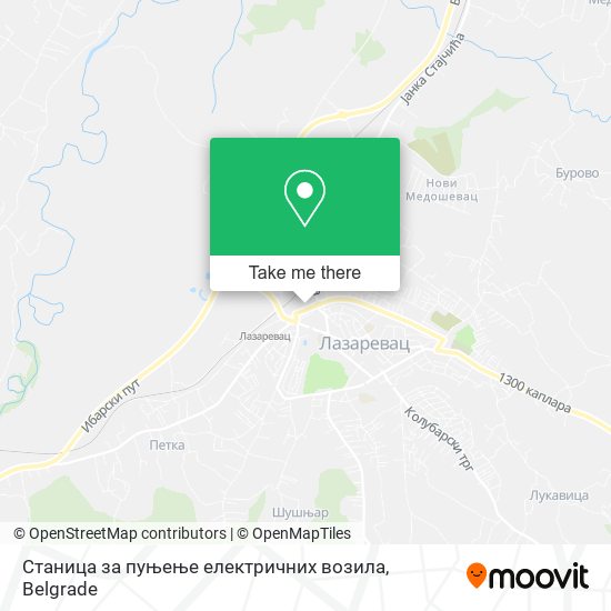 Станица за пуњење електричних возила map