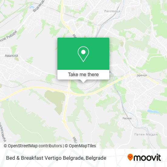 Bed & Breakfast Vertigo Belgrade map