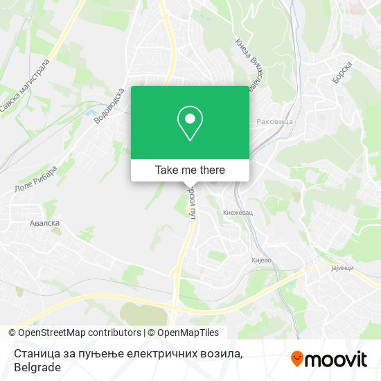 Станица за пуњење електричних возила map