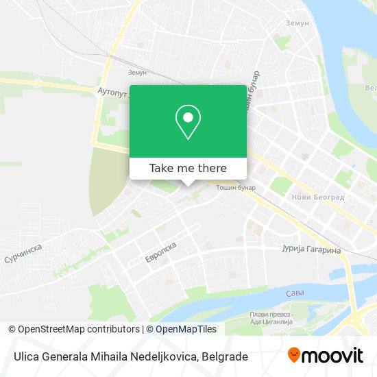 Ulica Generala Mihaila Nedeljkovica map