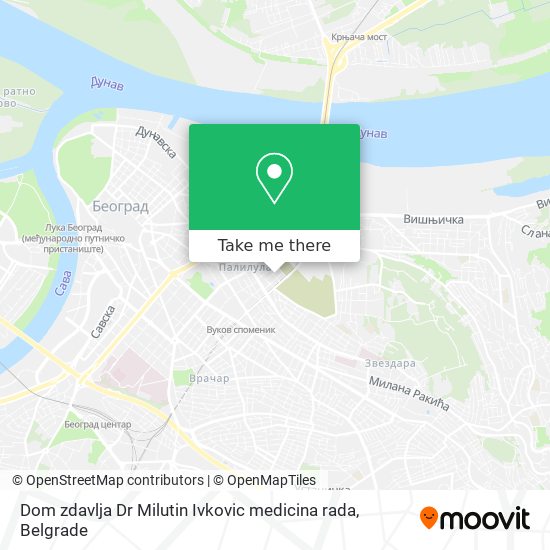 Dom zdavlja Dr Milutin Ivkovic medicina rada map
