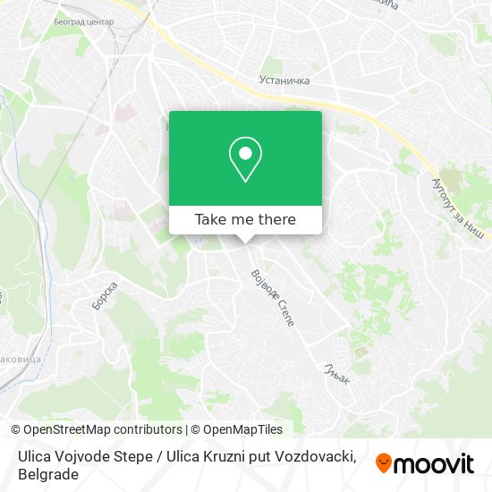Ulica Vojvode Stepe / Ulica Kruzni put Vozdovacki map