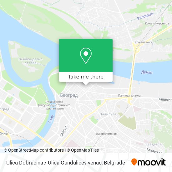Ulica Dobracina / Ulica Gundulicev venac map