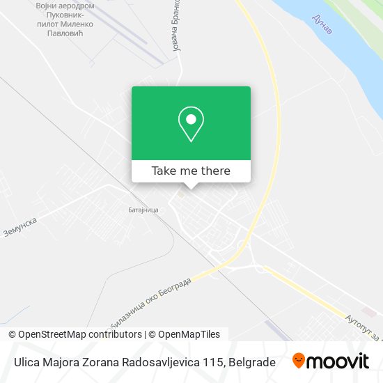 Ulica Majora Zorana Radosavljevica 115 map