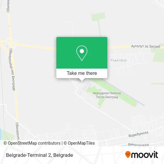 Belgrade-Terminal 2 map