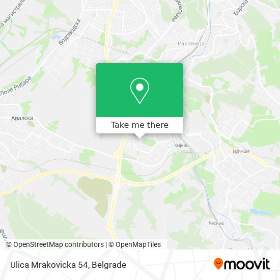 Ulica Mrakovicka 54 map