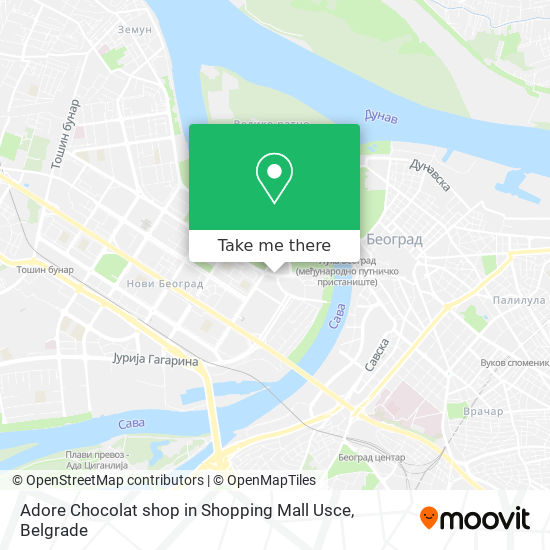 Adore Chocolat shop in Shopping Mall Usce map