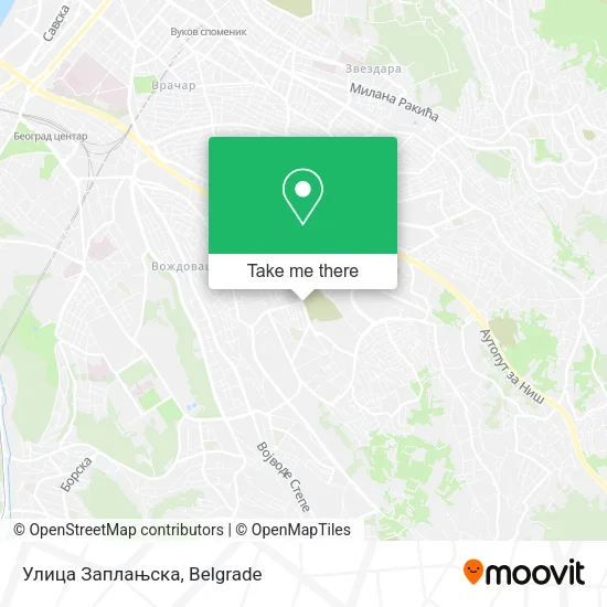 Улица Заплањска map