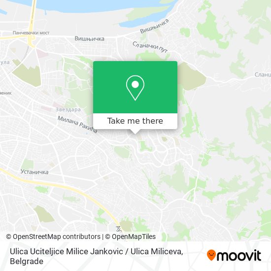 Ulica Uciteljice Milice Jankovic / Ulica Miliceva map