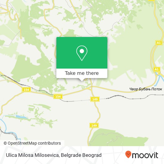 Ulica Milosa Milosevica map