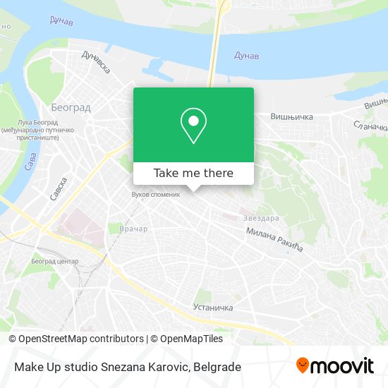 Make Up studio Snezana Karovic map