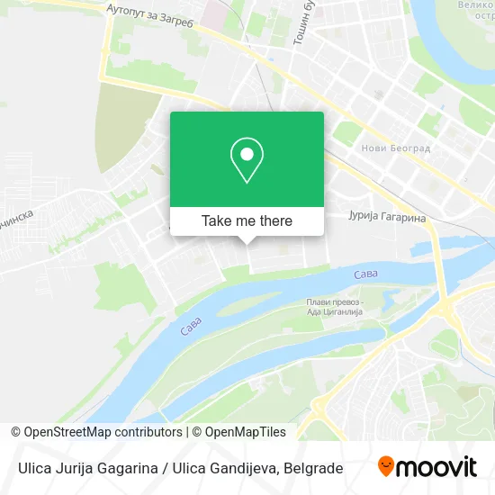 Ulica Jurija Gagarina / Ulica Gandijeva map