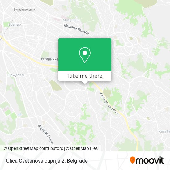 Ulica Cvetanova cuprija 2 map