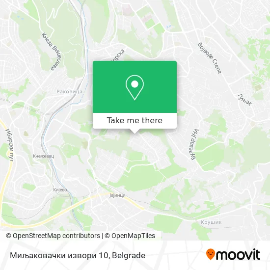 Миљаковачки извори 10 map