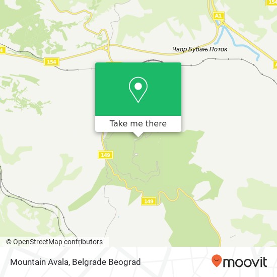 Mountain Avala map