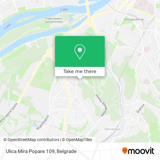 Ulica Mira Popare 109 map