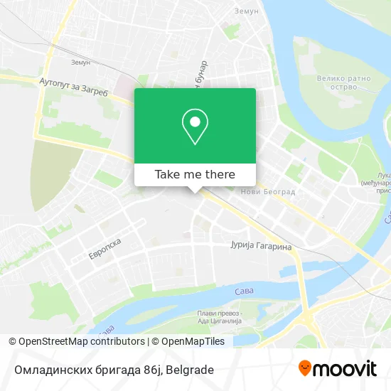 Омладинских бригада 86j map
