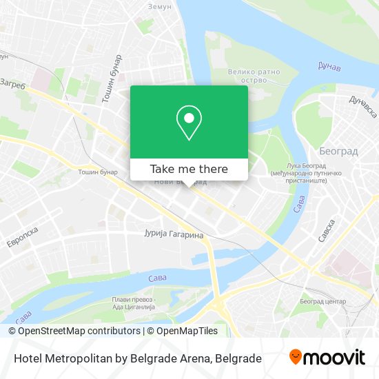 Hotel Metropolitan by Belgrade Arena map