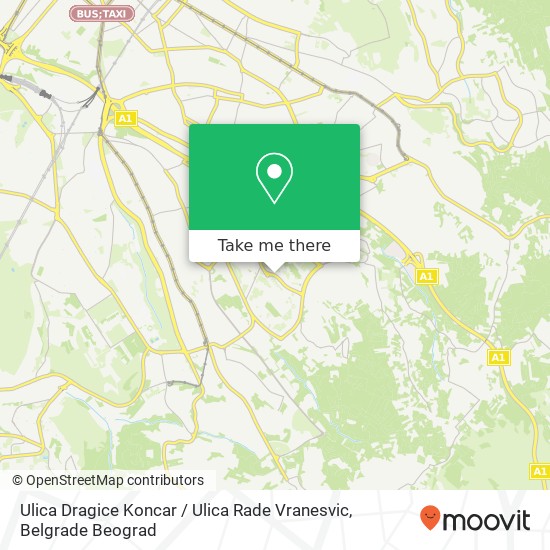 Ulica Dragice Koncar / Ulica Rade Vranesvic map