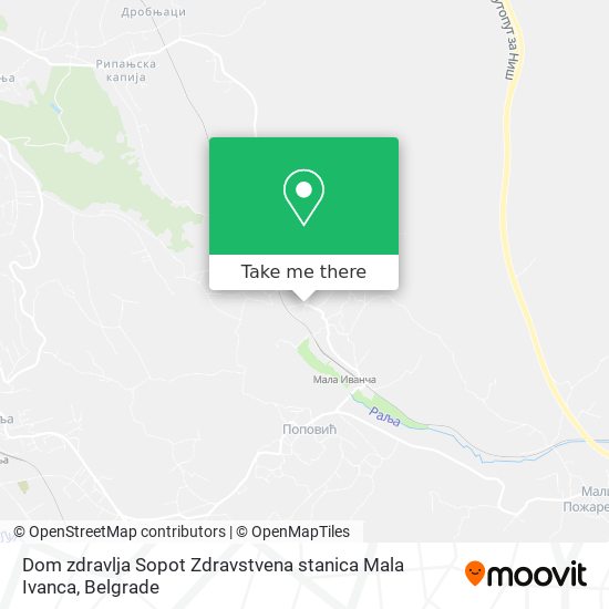 Dom zdravlja Sopot Zdravstvena stanica Mala Ivanca map