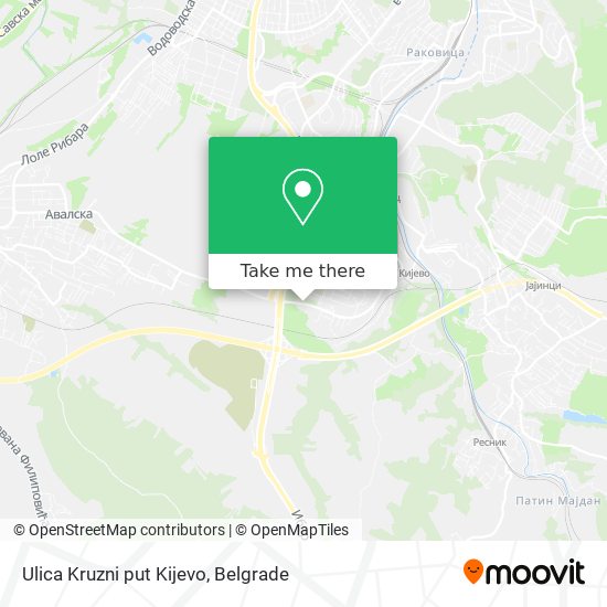 Ulica Kruzni put Kijevo map