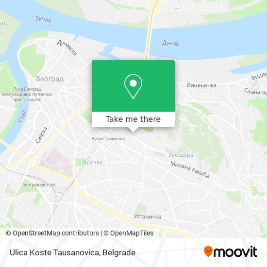 Ulica Koste Tausanovica map