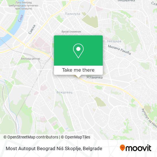 Most Autoput Beograd Niš Skoplje map