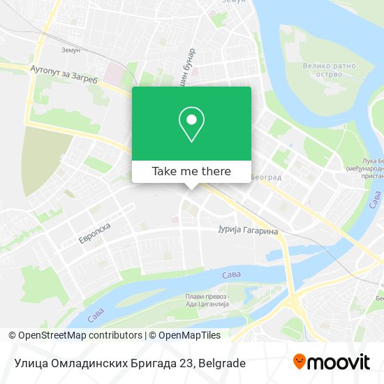 Улица Омладинских Бригада 23 map