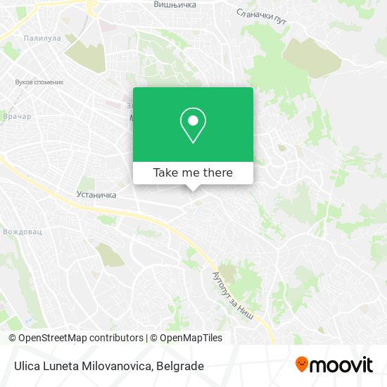 Ulica Luneta Milovanovica map