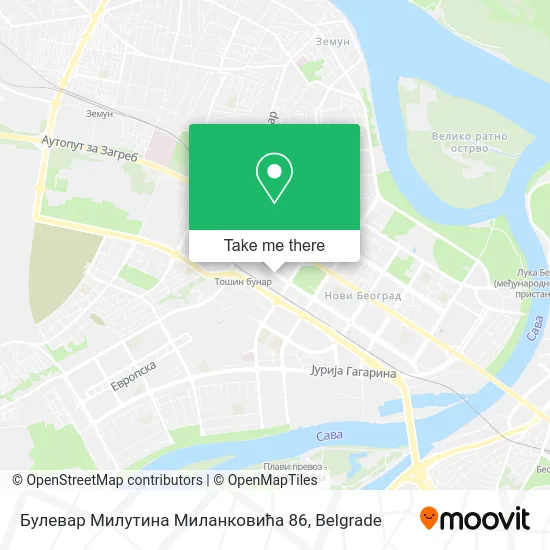 Булевар Милутина Миланковића 86 map