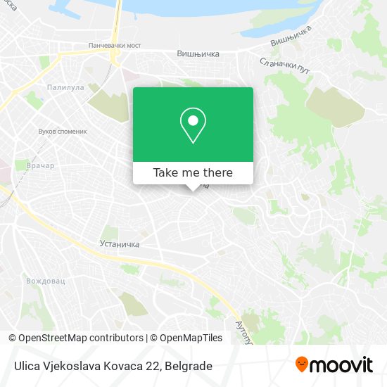 Ulica Vjekoslava Kovaca 22 map