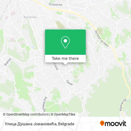 Улица Душана Јовановића map
