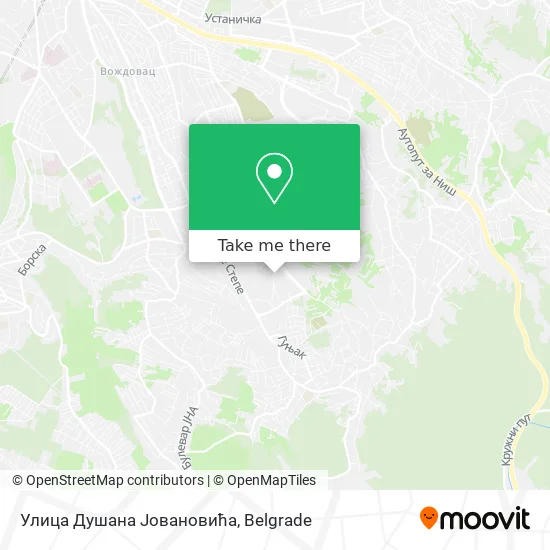 Улица Душана Јовановића map