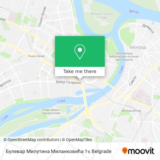 Булевар Милутина Миланковића 1v map