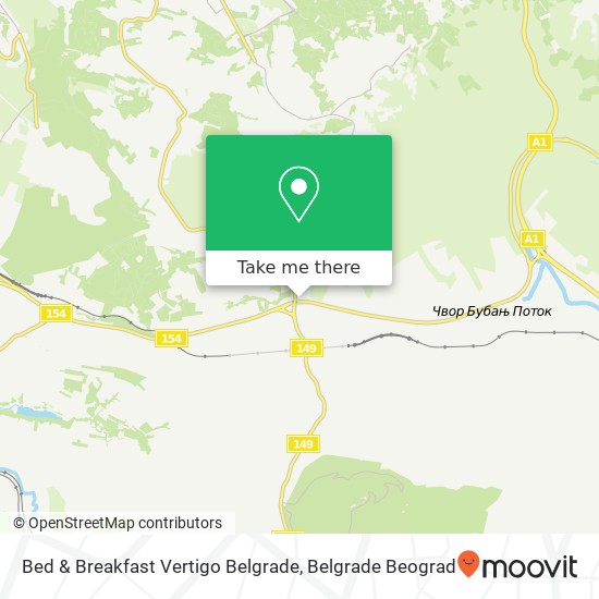 Bed & Breakfast Vertigo Belgrade map