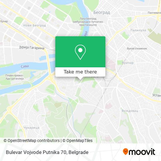 Bulevar Vojvode Putnika 70 map