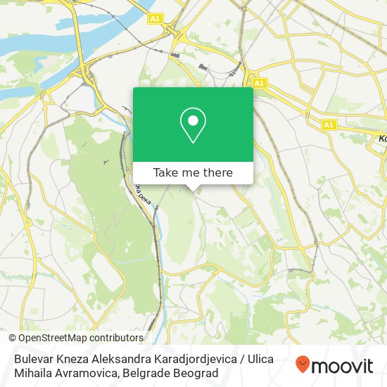 Bulevar Kneza Aleksandra Karadjordjevica / Ulica Mihaila Avramovica map